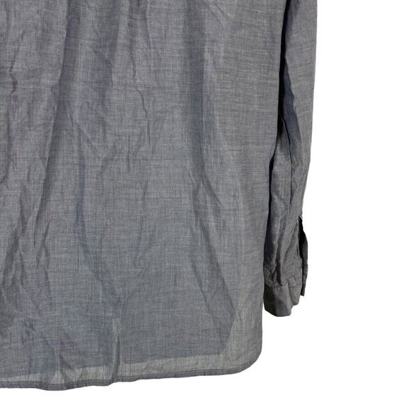 Ann Taylor Loft Softened Shirt Eyelet Embroidered Long Sleeve Button Up Top sz M - Picture 11 of 16